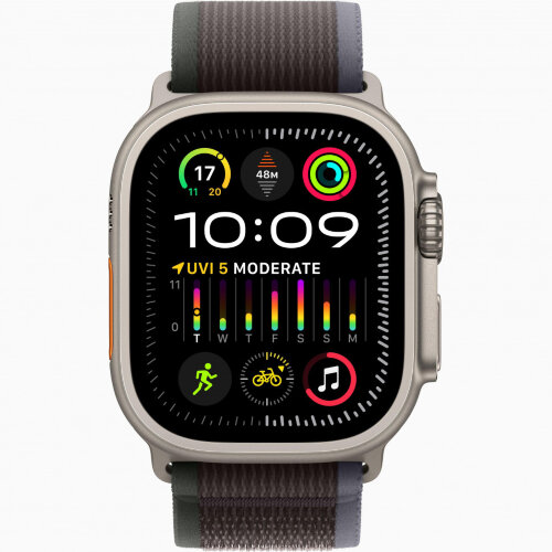 Apple Watch Ultra 3 49mm Titanium Case with Blue/Black Trail Loop (S/M)