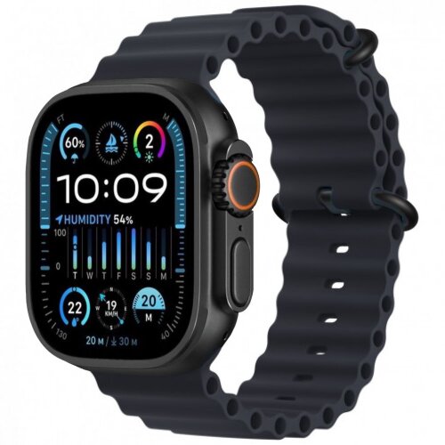 Apple Watch Ultra 3 49mm Black Titanium Case with Midnight Ocean Band