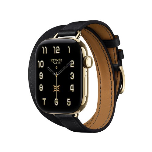 Ремешок Hermes для Apple Watch 42mm Double Tour Attelage — черный (Noir)
