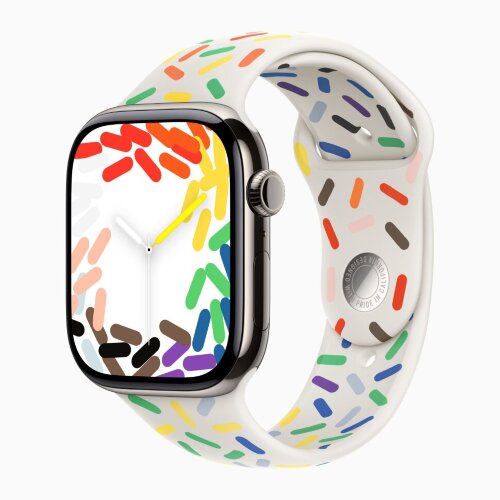 Apple Watch Series 10 42mm, Natural Titanium Case with Sport Band - Pride Edition