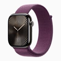 Apple Watch Series 10 46mm, Slate Titanium Case with Sport Loop - Plum