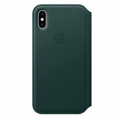 Кожаный чехол-книжка Folio для iPhone Xs Max, цвет "зеленый лес"