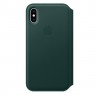 Кожаный чехол-книжка Folio для iPhone Xs Max, цвет "зеленый лес"