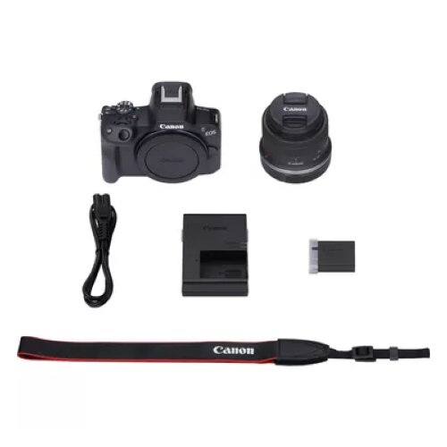 Canon EOS R50 Mirrorless Camera, Black + RF-S 18-45mm F4.5-6.3 IS STM Lens