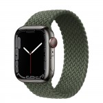 Apple Watch Series 7 41 мм, Graphite Stainless Steel, плетеный монобраслет «Зелёные холмы»