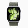Apple Watch Series 11 42mm, Silver Aluminum Case with Sport Loop - Forest