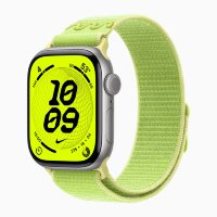 Apple Watch Series 11 46mm, Space Gray Aluminum Case with Nike Sport Loop - Volt Splash