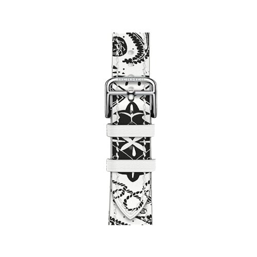 Ремешок Hermes для Apple Watch 42mm Single Tour Animaux Bandana - Белый (Blanc)