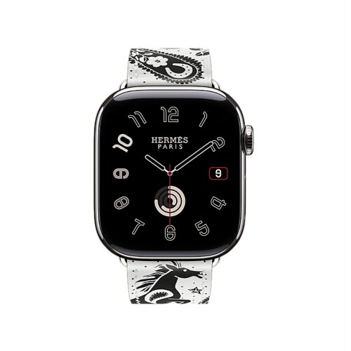 Ремешок Hermes для Apple Watch 42mm Single Tour Animaux Bandana - Белый (Blanc)
