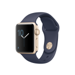  Apple Watch Series 2 38mm, тёмно-синий спортивный ремешок, корпус из золотистого алюминия