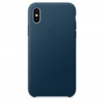 Кожаный чехол для iPhone X «космический синий»