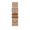 Ремешок Hermes для Apple Watch 45mm Toile H Single Tour - Золото/Слоновая кость (Gold/Ecru)