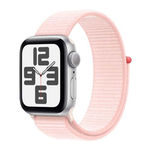 Apple Watch SE (2023) 44mm, Silver Aluminum Case with Sport Loop - Light Pink (Светло-розовый)