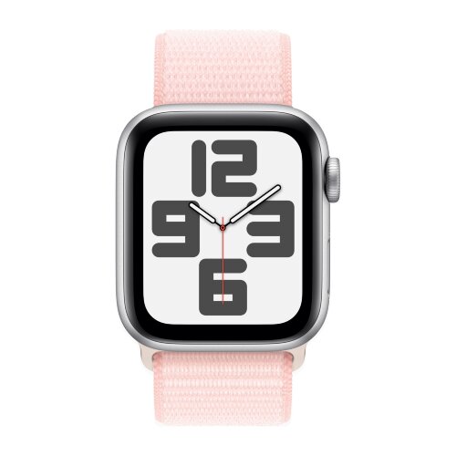 Apple Watch SE (2023) 44mm, Silver Aluminum Case with Sport Loop - Light Pink (Светло-розовый)