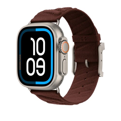 Ремешок Hermès для Apple Watch Ultra 49mm En Mer — бордовый (Bordeaux)