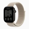 Apple Watch Series 12 46mm, Black Aluminum Case with Sport Loop - Limestone