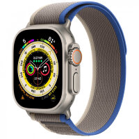Apple Watch Ultra 3 49mm Titanium Case with Blue/Gray Trail Loop (M/L)