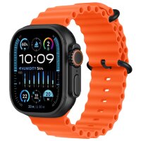 Apple Watch Ultra 3 49mm Black Titanium Case with Orange Ocean Band