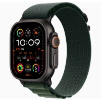 Apple Watch Ultra 2 49mm Black Titanium Case with Dark Green Alpine Loop (Medium)