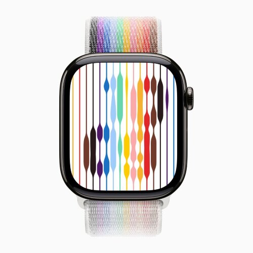 Apple Watch Series 10 46mm, Slate Titanium Case with Sport Loop - Pride Edition