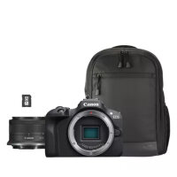 Canon EOS R100 Mirrorless Camera + RF-S 18-45mm F4.5-6.3 IS STM Lens + Backpack (Black)+ SD Card