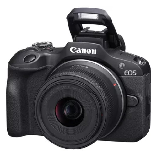 Canon EOS R100 Mirrorless Camera + RF-S 18-45mm F4.5-6.3 IS STM Lens + Backpack (Black)+ SD Card