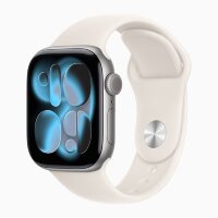 Apple Watch Series 11 46mm, Space Gray Aluminum Case with Sport Band - Starlight