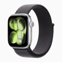Apple Watch Series 11 42mm, Silver Aluminum Case with Sport Loop - Dark Gray