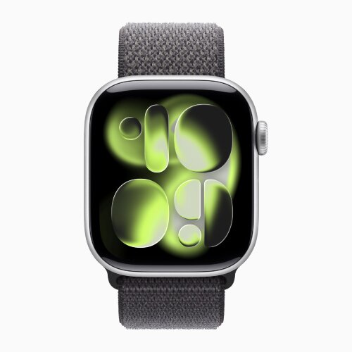 Apple Watch Series 11 42mm, Silver Aluminum Case with Sport Loop - Dark Gray