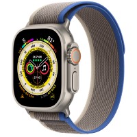 Apple Watch Ultra 49mm Titanium Case with Blue / Gray Trail Loop (S/M)