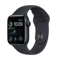 Apple Watch SE (2022) 40mm, Midnight Aluminum Case with Sport Band - Midnight