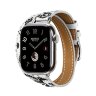 Ремешок Hermès Attelage Double Tour Animaux Bandana из кожи Swift 42mm для Apple Watch - Белый