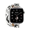 Ремешок Hermès Attelage Double Tour Animaux Bandana из кожи Swift 42mm для Apple Watch - Белый