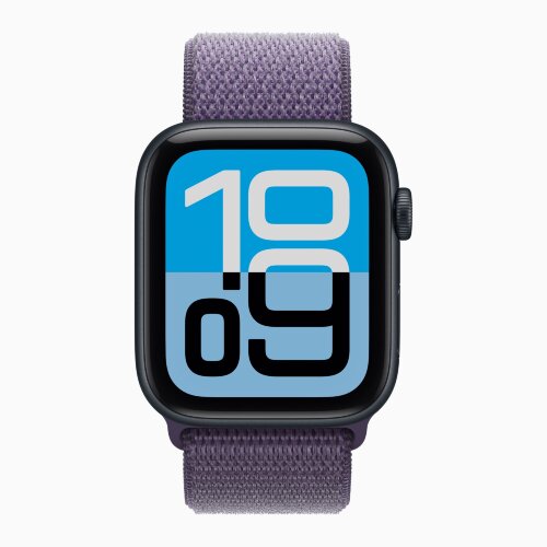 Apple Watch SE 3 40mm, Midnight Aluminum Case with Sport Loop - Purple Fog