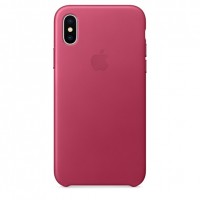 Кожаный чехол для iPhone X «розовая фуксия»