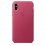 кожаный оригинальный чехол apple для iphone x розовый
