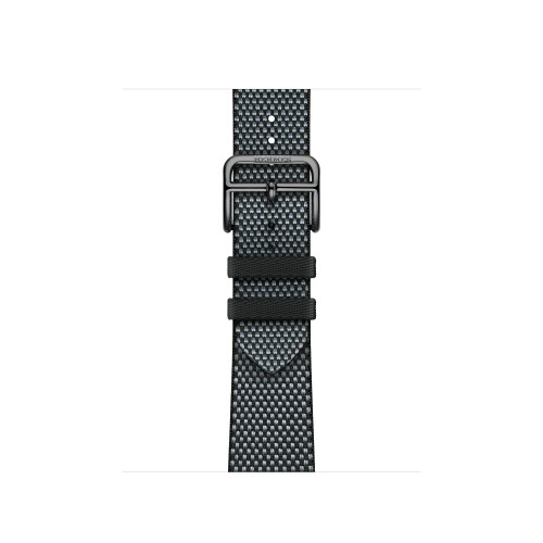 Ремешок Hermes для Apple Watch 42mm Toile H Single Tour - Деним/Черный (Denim/Noir)
