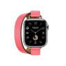 Кожаный ремешок Hermes для Apple Watch Double Tour 41mm Attelage - Светло-розовый (Rose Azalee)