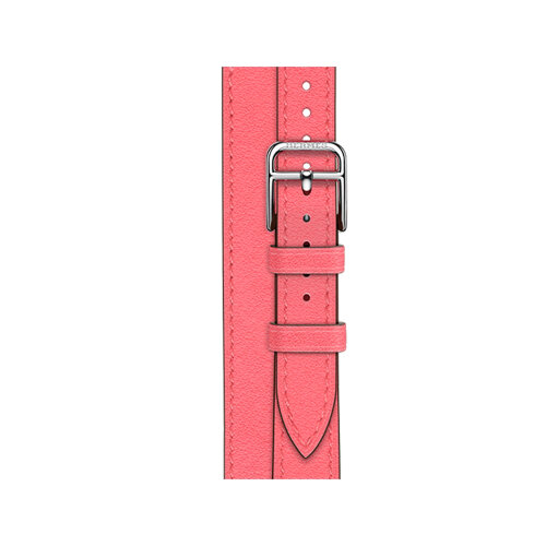 Кожаный ремешок Hermes для Apple Watch Double Tour 41mm Attelage - Светло-розовый (Rose Azalee)