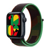Apple Watch SE (2023) 44mm, Midnight Aluminum Case with Sport Loop - Black Unity