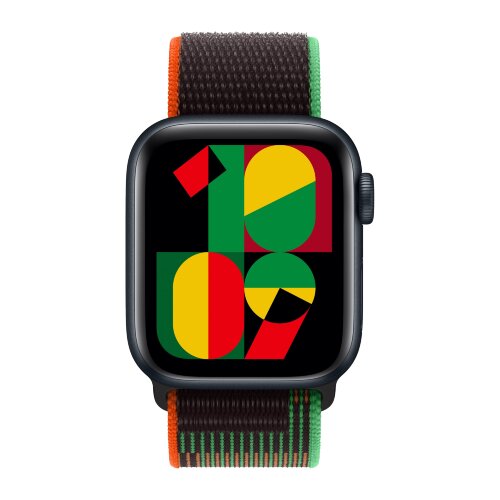 Apple Watch SE (2023) 44mm, Midnight Aluminum Case with Sport Loop - Black Unity