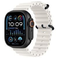 Apple Watch Ultra 3 49mm Black Titanium Case with White Ocean Band