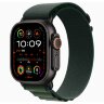 Apple Watch Ultra 2 49mm Black Titanium Case with Dark Green Alpine Loop (Small)