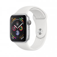 Apple Watch series 5, 44 мм GPS, серебристый алюминий, белый спортивный ремешок