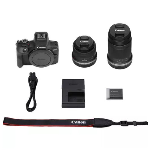Canon EOS R100 Mirrorless Camera + RF-S 18-45mm IS STM Lens + RF-S 55-210mm IS STM Lens