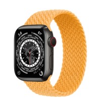 Apple Watch Series 7 41 мм, Space Black Titanium, плетеный монобраслет «Солнечный апельсин»