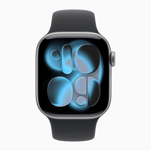 Apple Watch Series 11 46mm, Space Gray Aluminum Case with Sport Band - Black