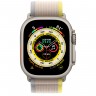 Apple Watch Ultra 49 мм, титановый корпус, ремешок бежевый с желтым (S/M)
