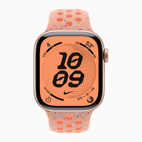 Apple Watch Series 11 42mm, Rose Gold Aluminum Case with Nike Sport Band - Alpenglow Pink