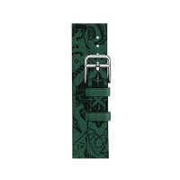 Ремешок Hermès Attelage Double Tour Animaux Bandana из кожи Swift 42mm для Apple Watch - Зеленый